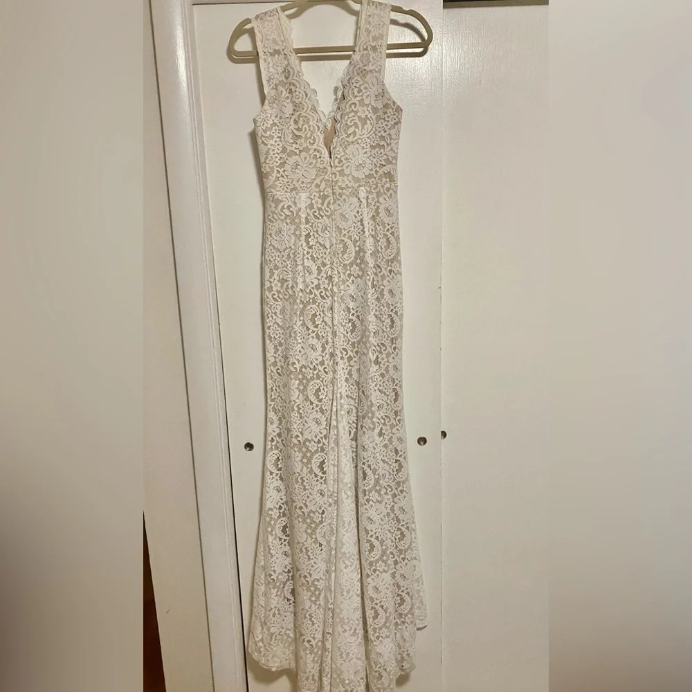 Lulu's Spectacular Romance White Lace Sleeveless Mermaid Maxi Dress - Picture 5 of 9